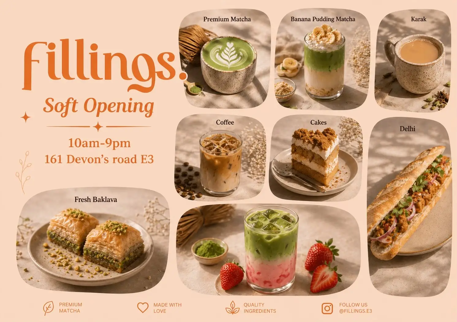 Fresh baklava, cakes, deli sandwiches and more at Fillings café